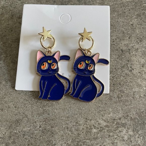 5/$20 Sailor Moon Cartoon Luna Anime Cat Earrings - Picture 2 of 6